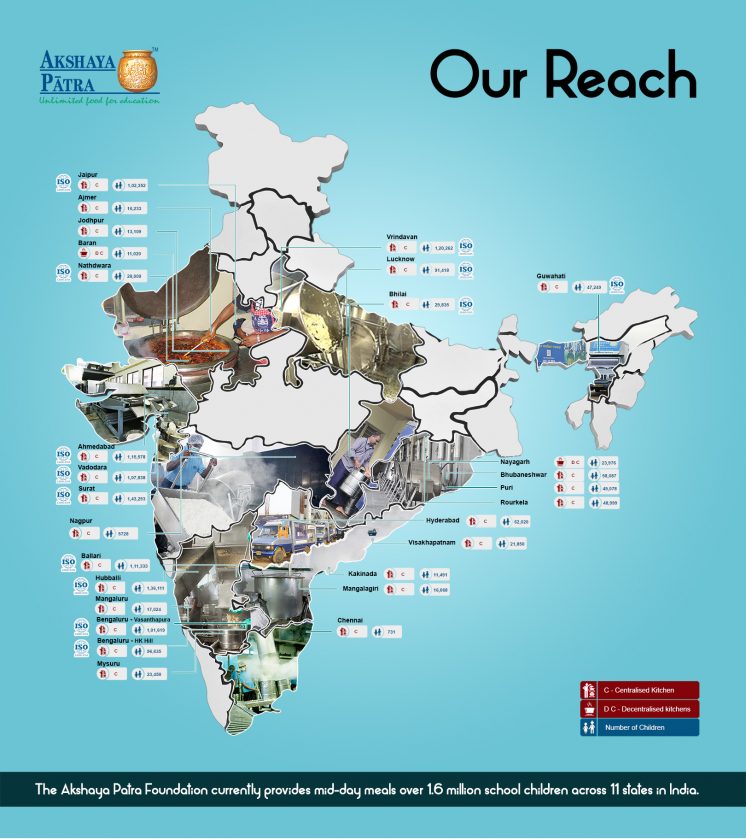 Akshaya Patra Is Stepping Closer Towards Its Mission   Infograph On Our Reach 746x840 